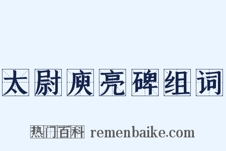 太尉庾亮碑组词是什么意思的图片